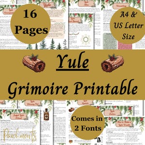 Grimorio de Yule imprimible, Celebra el solsticio de invierno, Sabbat pagano, Páginas del Libro de las Sombras, Celta, Wicca, Ritual de Yule, Rueda del Año