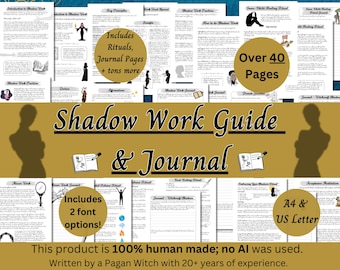 Witch's Shadow Work Guide & Journal Pages. Includes Rituals and Prompts. Pagan Grimoire.