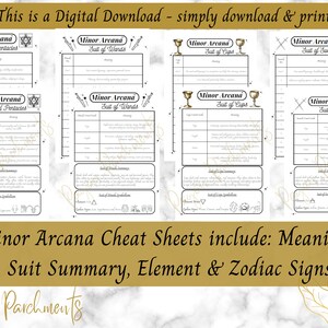 Beginner's Tarot Card Guide: Cheat Sheets & Meanings (PDF) Learn Tarot ...