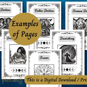 Printable Grimoire Page Section Dividers, Book of Shadows Insert Pages ...
