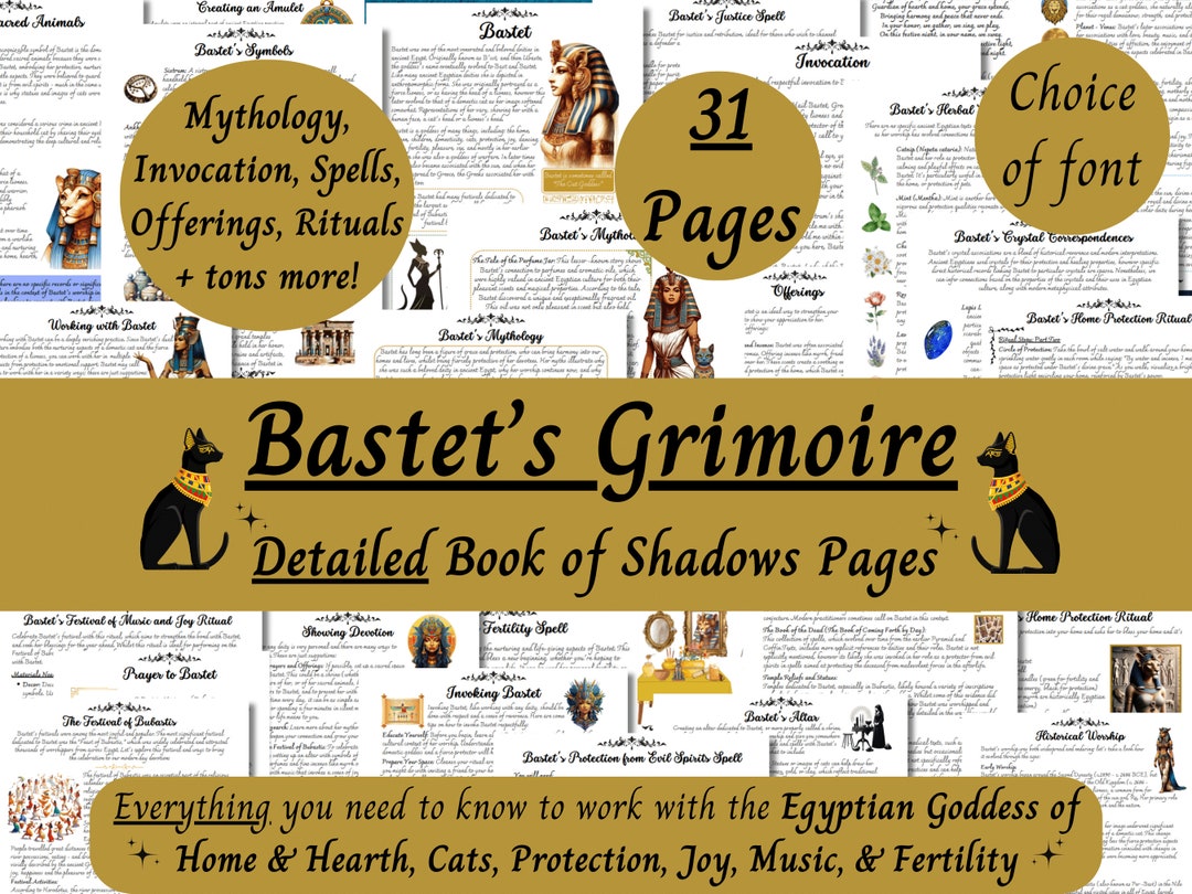 Bastet Grimoire: Work With Egyptian Goddess Bast, Book of Shadows (PDF ...