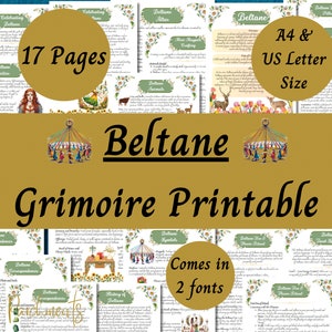 Beltane Grimoire Printable, Pagan Sabbat Pages, Celebrate Beltane, Summer Ritual, Witch Book of Shadows PDF, Celtic Paganism, Gaelic Mayday