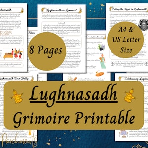 Lughnasadh Grimoire Printable, How to Celebrate Lammas Guide, Pagan Harvest Sabbat, Witch Holidays Book of Shadows Pages, Lughnasa Ritual