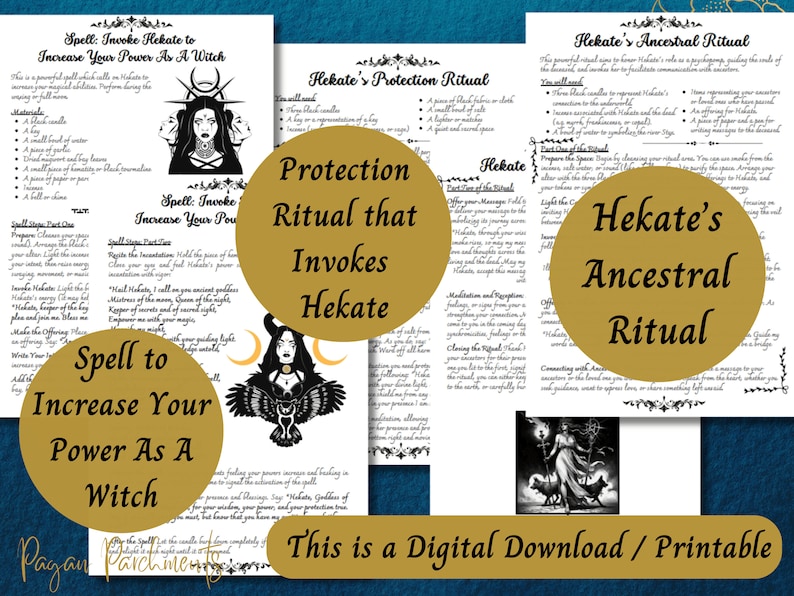 Hekate Grimoire Printable: Work with the Greek Goddess of Witches, Hecate Book of Shadows (PDF) image 5