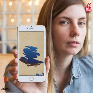 iPhone Wallpaper | Abstract Blue Brushstroke Art | 4K Digital Lock Screen