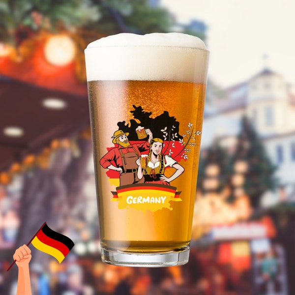 Personalized Oktoberfest Pint Glass Germany Beer Glass Deutschland Bierglas Drinking Glass German Cup European Glassware Customized Cup Gift
