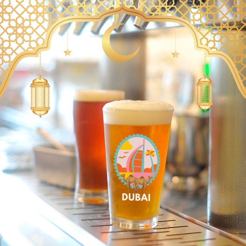 Dubai Pint Glass Emirates Beer Glass UAE Souvenir Dubai Cup Etsy