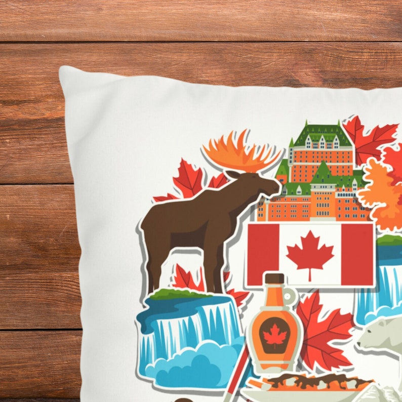 Canada Faux Suede Square Pillow Case Canadian Maple Leaf Design Cushion