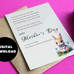 Afdrukbare moederdagkaart #3, digitale download, afdrukbare Moederdagkaart Poëzie, Moederdag afdrukbare kaart, Moederdag afdrukbare kaart