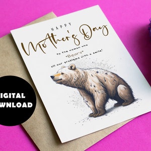 Afdrukbare Moederdagkaart #7, digitale download, afdrukbare grappige Moederdagkaart, afdrukbare Moederdagkaart, afdrukbare Moederdagkaart