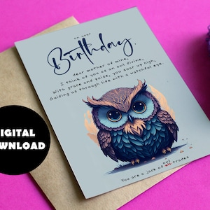 Sofortiger Download Geburtstagskarte #7, digitaler Download, druckbare Geburtstagskarte Poesie, Geburtstagskarte für Mama, druckbare Geburtstagskarte