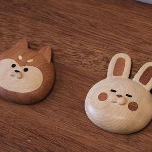 Personalized Cute Bunny Pocket Mirror Gift for Mom, Wood Animal Compact Mirror Gifts for Mother's Day, Mini Rabbit Purse Mirror Gift for Her image 9