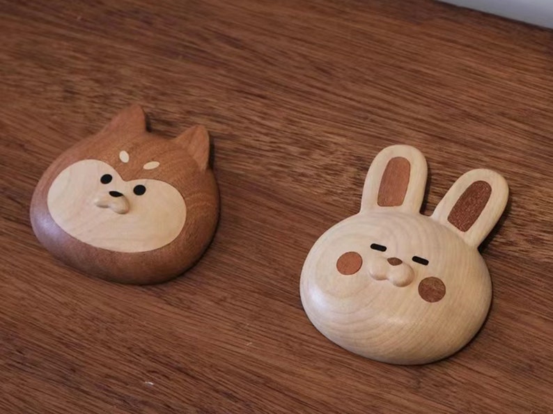 Personalized Cute Bunny Pocket Mirror Gift for Mom, Wood Animal Compact Mirror Gifts for Mother's Day, Mini Rabbit Purse Mirror Gift for Her image 9