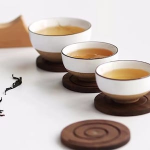 Wooden Snail Coasters Set of 5 with Holder Desktop Decoration Gift, Cute Wood Tea Coffee Milk Cup Mat, Drink Coasters Home Table Decor Gifts zdjęcie 3