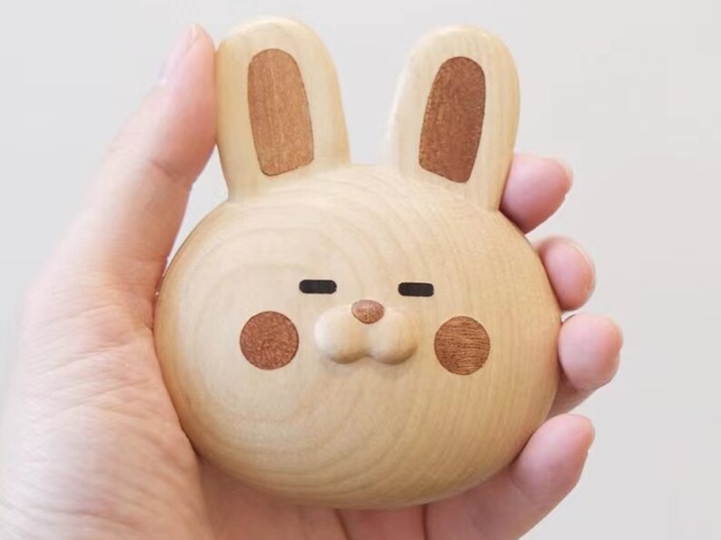 Personalized Cute Bunny Pocket Mirror Gift for Mom, Wood Animal Compact Mirror Gifts for Mother's Day, Mini Rabbit Purse Mirror Gift for Her image 3