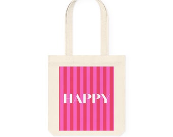 Baumwolltasche | Tote Bag | Happy Pink | Happy Bag | Jutebeutel | Stofftasche | Tragetasche | Einkaufstasche
