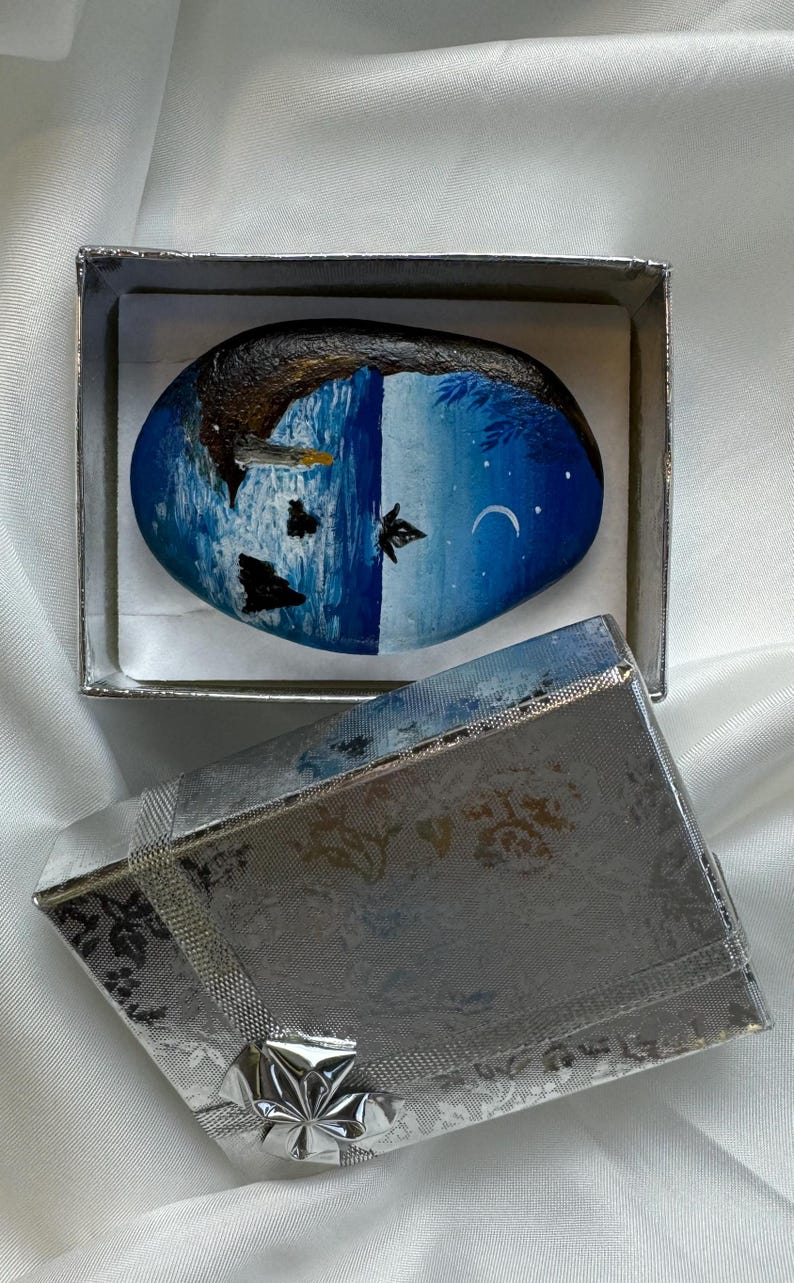Seascape Painted Rock, Hand-painted Stone, Nature-themed Painted Rock ...