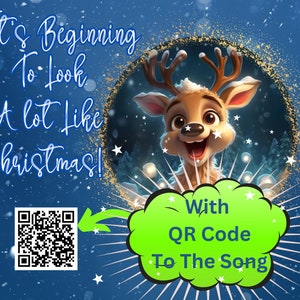 20 Unzen Tumbler Wrap / süßes Baby Rentier / mit QR Code zum Lied / Sublimation Wrap / digitale PNG