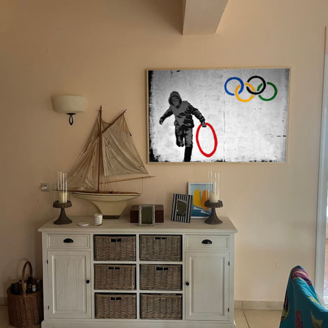 Banksy Poster Olympic Rings Street Art Print Etsy