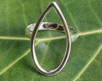 Lovable Oval Pattern 925 Sterling Silver Finger Handmade Open Ring