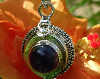 Poison Pendant Amethyst Silver Handmade Pendant Box Pendant 925 Sterling Silver Pendant