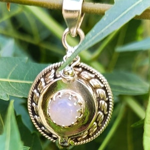 Poison Pendant Rainbow Moonstone Silver Handmade Pendant Box Pendant 925 Sterling Silver Pendant