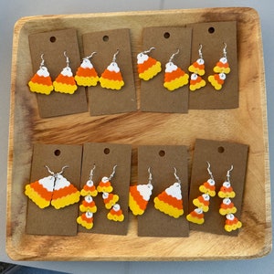 Candy Corn Perlen Ohrringe | Halloween Ohrringe | Candy Corn Ohrringe