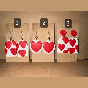 Heart Polymer Clay Earrings | Heart Earrings | Valentine’s Day Earrings | Valentine’s Day Heart Earrings | Love Earrings
