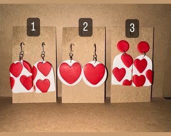 Heart Polymer Clay Earrings | Heart Earrings | Valentine’s Day Earrings | Valentine’s Day Heart Earrings | Love Earrings