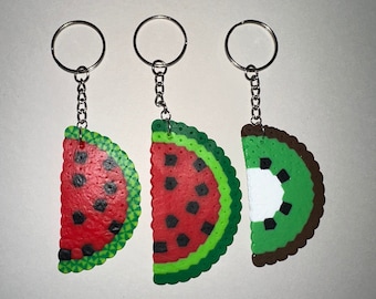 Portachiavi Grande pezzo di anguria 3D - Portachiavi Anguria Frutta D'acqua Rossa Estate in metallo e zinco - Accessorio chiave per gli amanti della frutta, anguria, cibo, estate... - Portachiavi