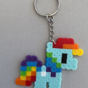 Llavero de cuentas Rainbow Dash Perler / Llavero de My Little Pony