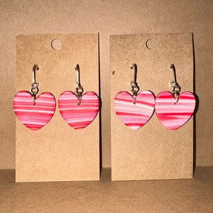 Heart Polymer Clay Earrings | Heart Earrings | Red and White Heart Earrings | Valentine’s Day Earrings | Love Earrings