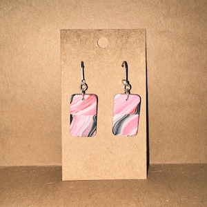 Light Red, Black, and White Polymer Clay Earrings | Georgia Bulldog Earrings