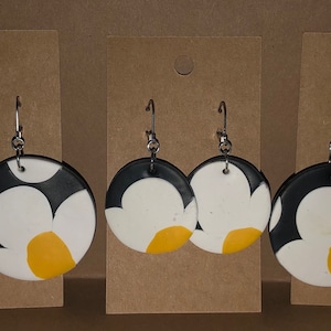 Boucles d&#39;oreilles fleur en pâte polymère