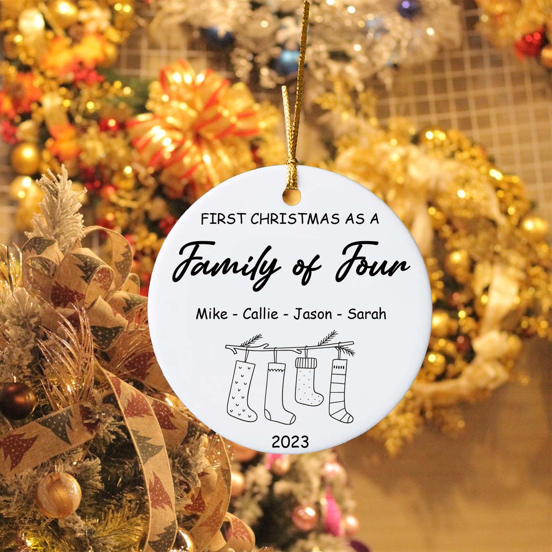 Family Of Four Christmas Ornament 