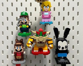KHLIP L Display Clip Lego Brickheadz Super Mario Bowser Large Minifigure for Skadis Pegboard Ikea Skadis shelf minfig hook mount