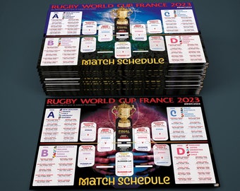 Rugby World Cup 2023 Scorecard & Schedule: Personalized Digital Download for Fans. Instant Access. Great Gift - Educational Project.
