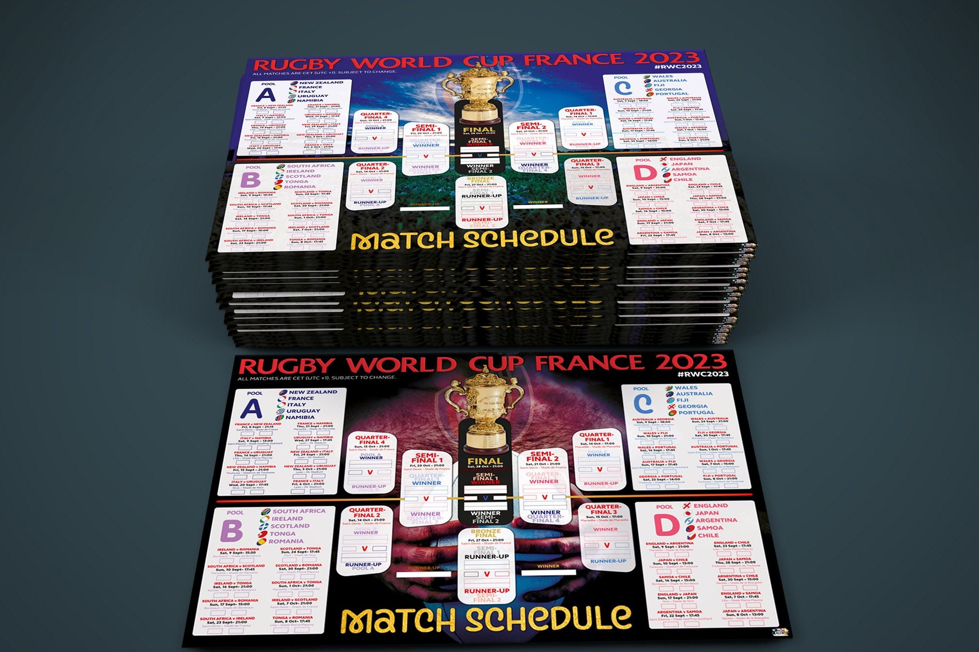 Rugby World Cup 2023 Scorecard & Schedule Instant Download Etsy