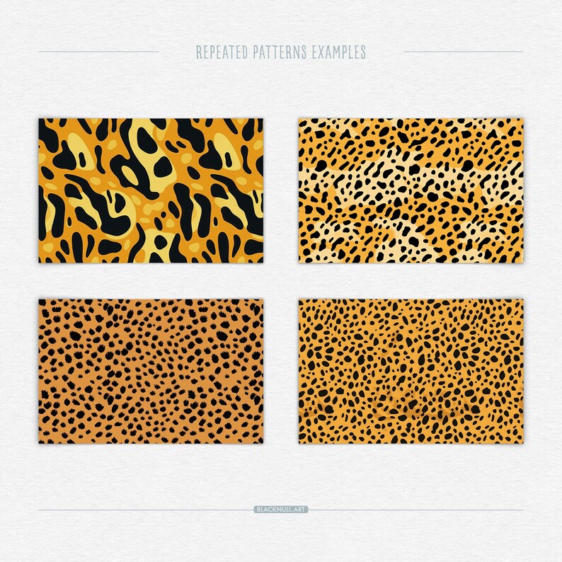 Examples of Repeatable African Animal Skin Patterns, Seamless Repeated Textures