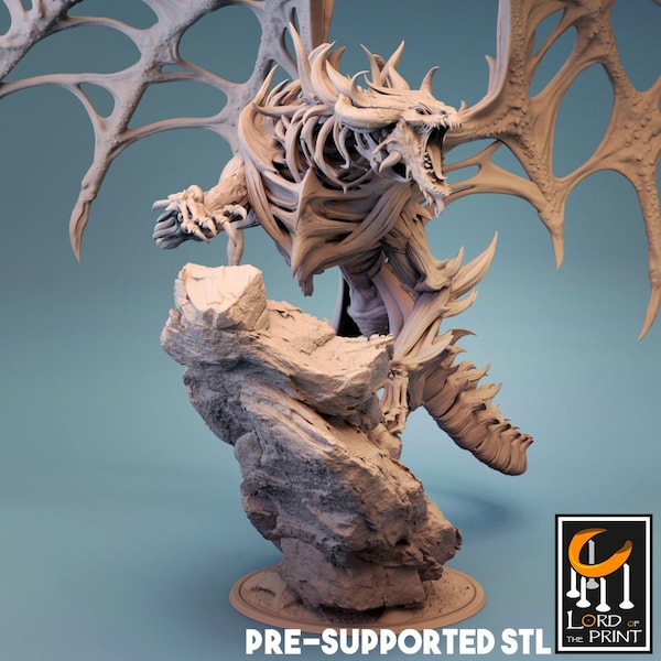 Undead Dragon | DND| TTRPG| Premium Quality  ECO Resin | by Lord of the Print