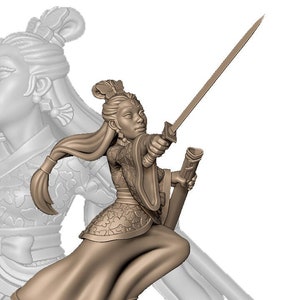 Sword Master Sister |TTRPG| Premium Quality ECO Resin | by Menagerie Miniature