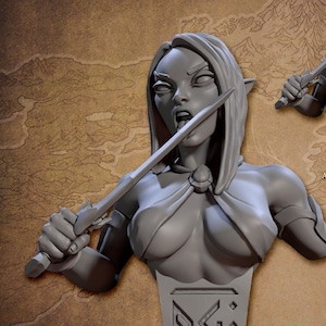 Neephelia The Death Dancer Bust  | TTRPG| NSFW| Premium Quality ECO Resin | by Artisan Guilds
