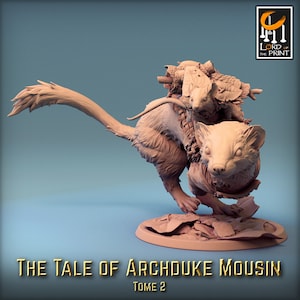 Mouse With Weasel Sprinting  | DND| TTRPG| Premium Quality ECO Resin | by Rescale Miniatures
