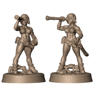 Female Pirate looking |TTRPG| Premium Quality ECO Resin | by Menagerie Miniature