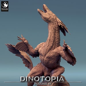 Pyro Raptor Fall  | DND| TTRPG| Premium Quality ECO Resin | by Rescale Miniatures
