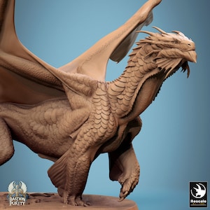 Bronze Dragon Walk | DND| TTRPG| Premium Quality ECO Resin | by Rescale Miniatures