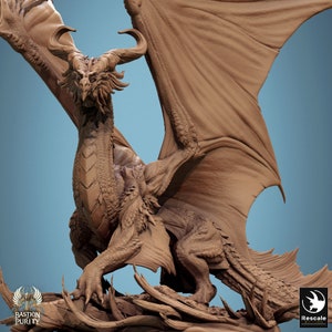 Legendary Bronze Dragon Stand | DND| TTRPG| Premium Quality ECO Resin | by Rescale Miniatures