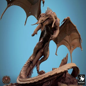 Legendary Black Dragon Attacking  | DND| TTRPG| Premium Quality ECO Resin |  by Rescale Miniatures s