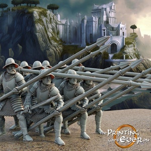Three Pikemen | DND| TTRPG| Premium Quality  ECO Resin | by The Printing Goes Ever On