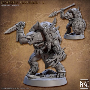 Jadeshell Turtlekins Rogue or Spear | TTRPG| Premium Quality  ECO Resin | by Artisan Guild